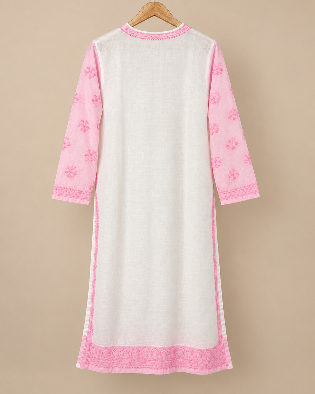 Mulcotton Long Kurti With Shadow Work