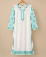 Mulcotton Long Kurti With Shadow Work