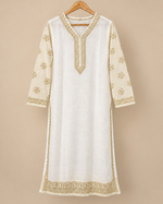 Mulcotton Long Kurti With Shadow Work