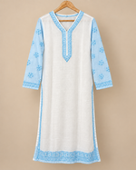 Mulcotton Long Kurti With Shadow Work