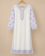Mulcotton Long Kurti With Shadow Work