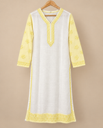 Mulcotton Long Kurti With Shadow Work