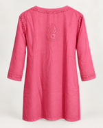 Rayon Dusty Rose Short Kurti, Galabutti with Ghaspati work