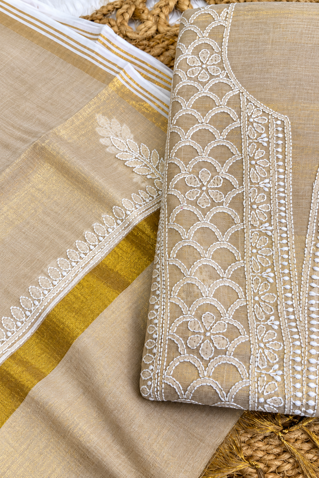 Golden dress material
