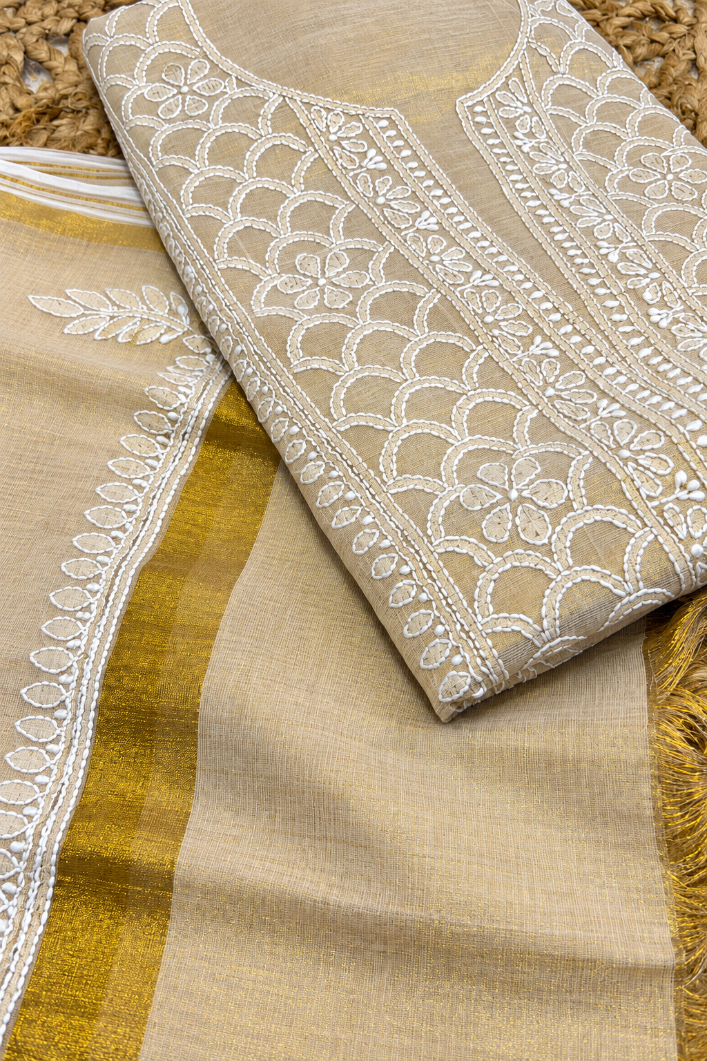 Golden dress material