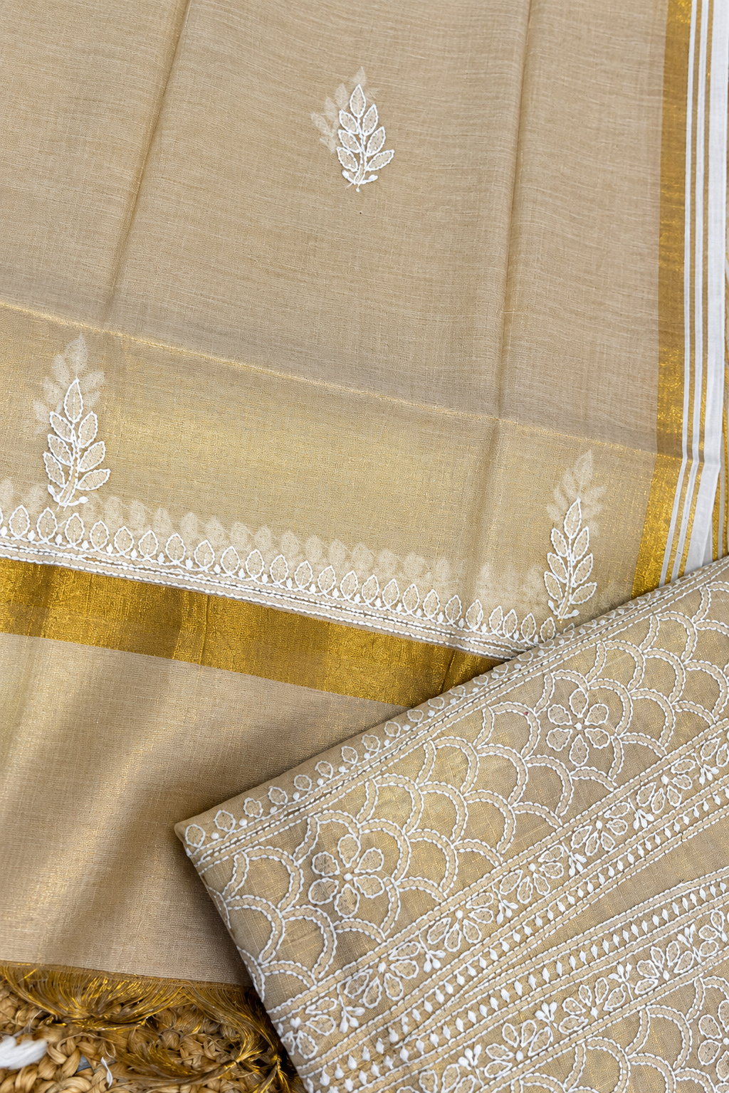 Golden dress material