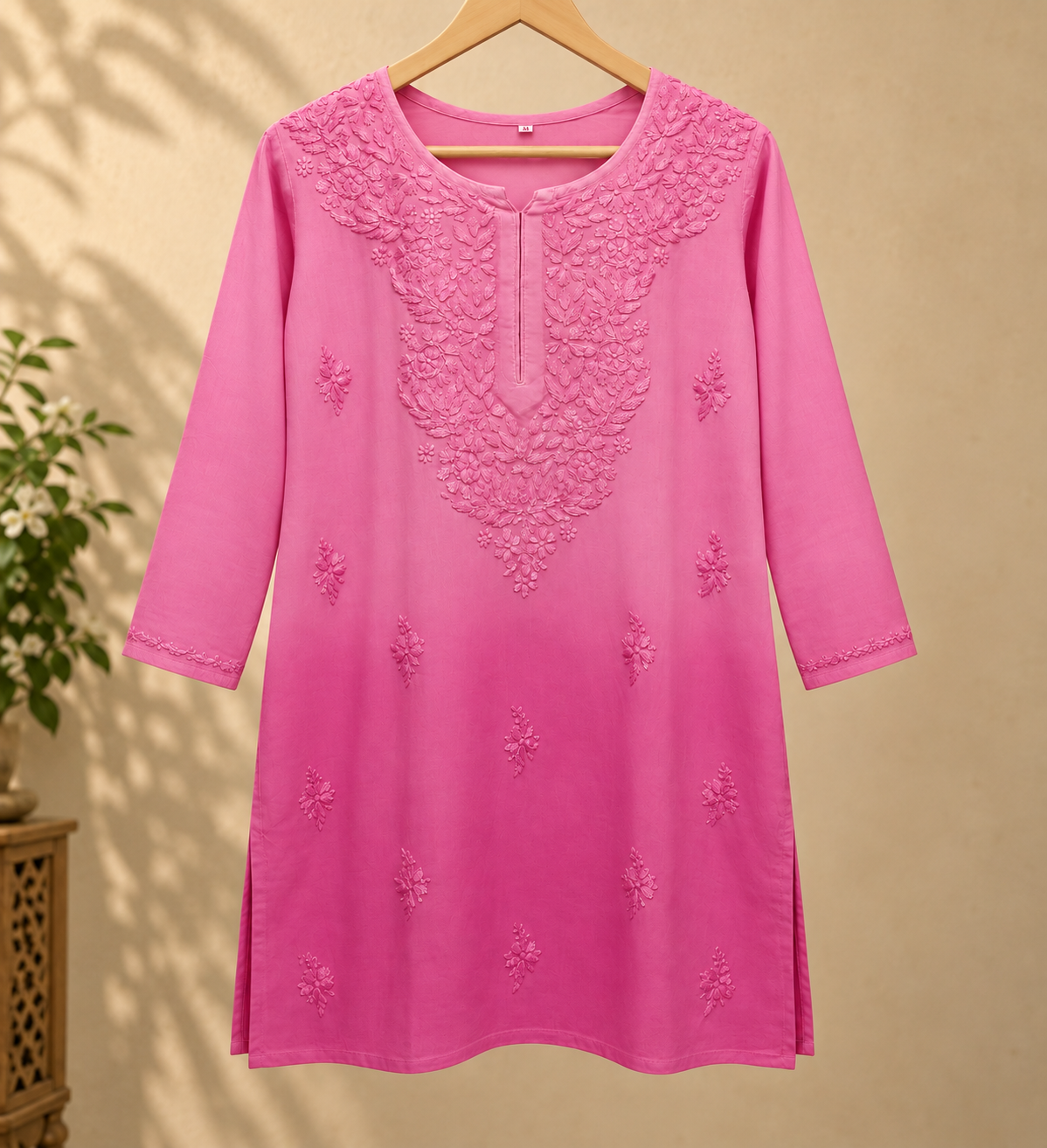 Gradient Pink Short Kurti