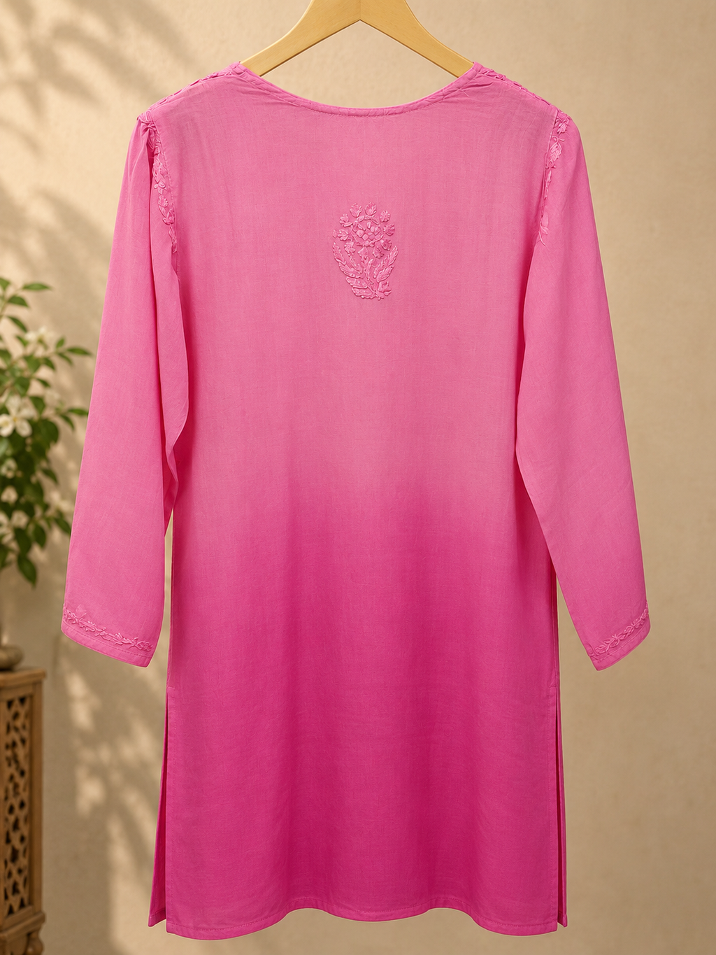 Gradient Pink Short Kurti