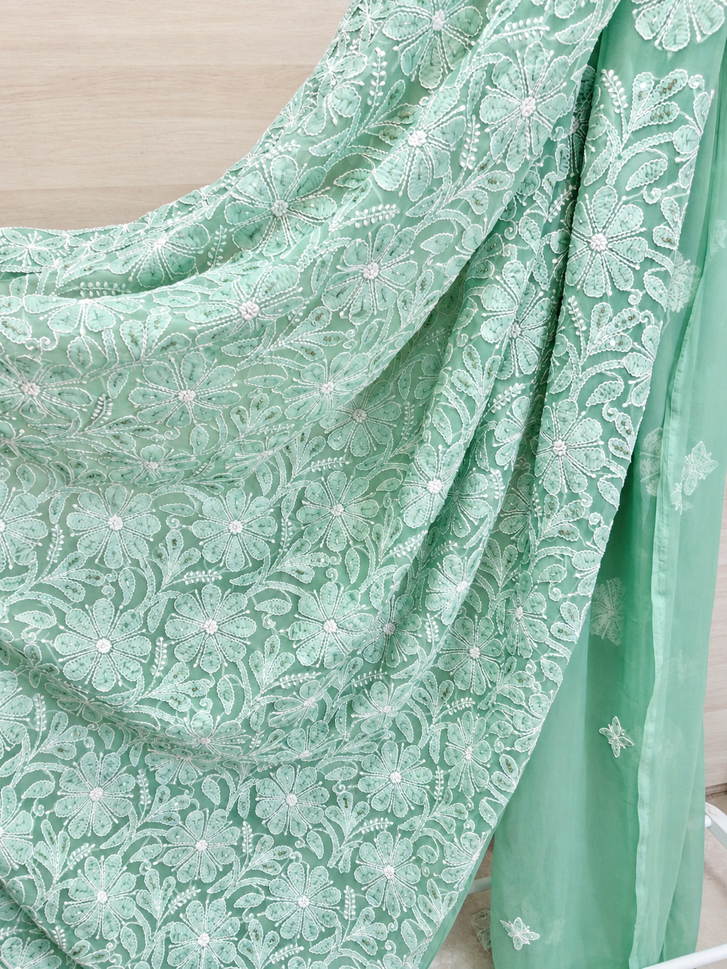 Mint green saree