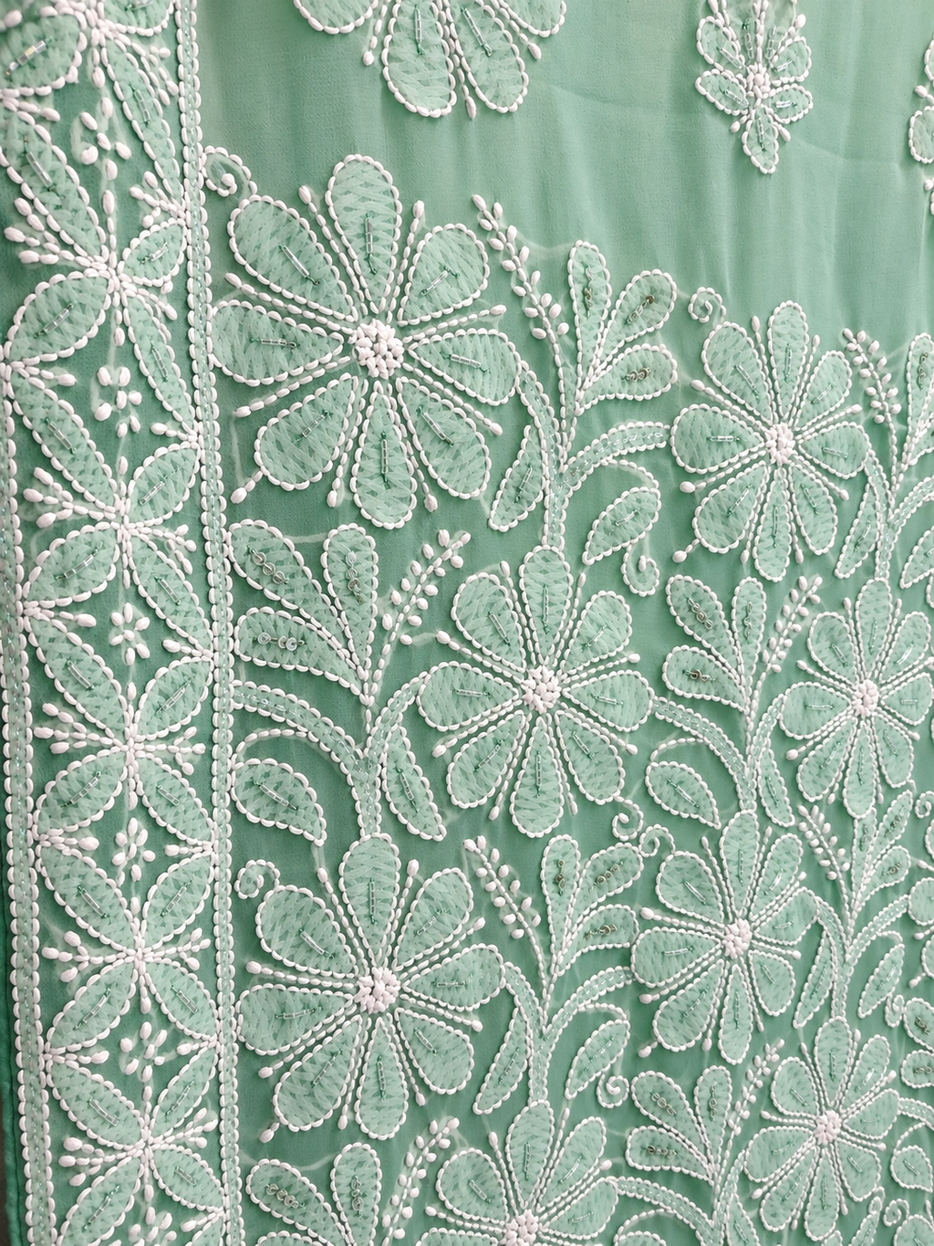 Mint green saree