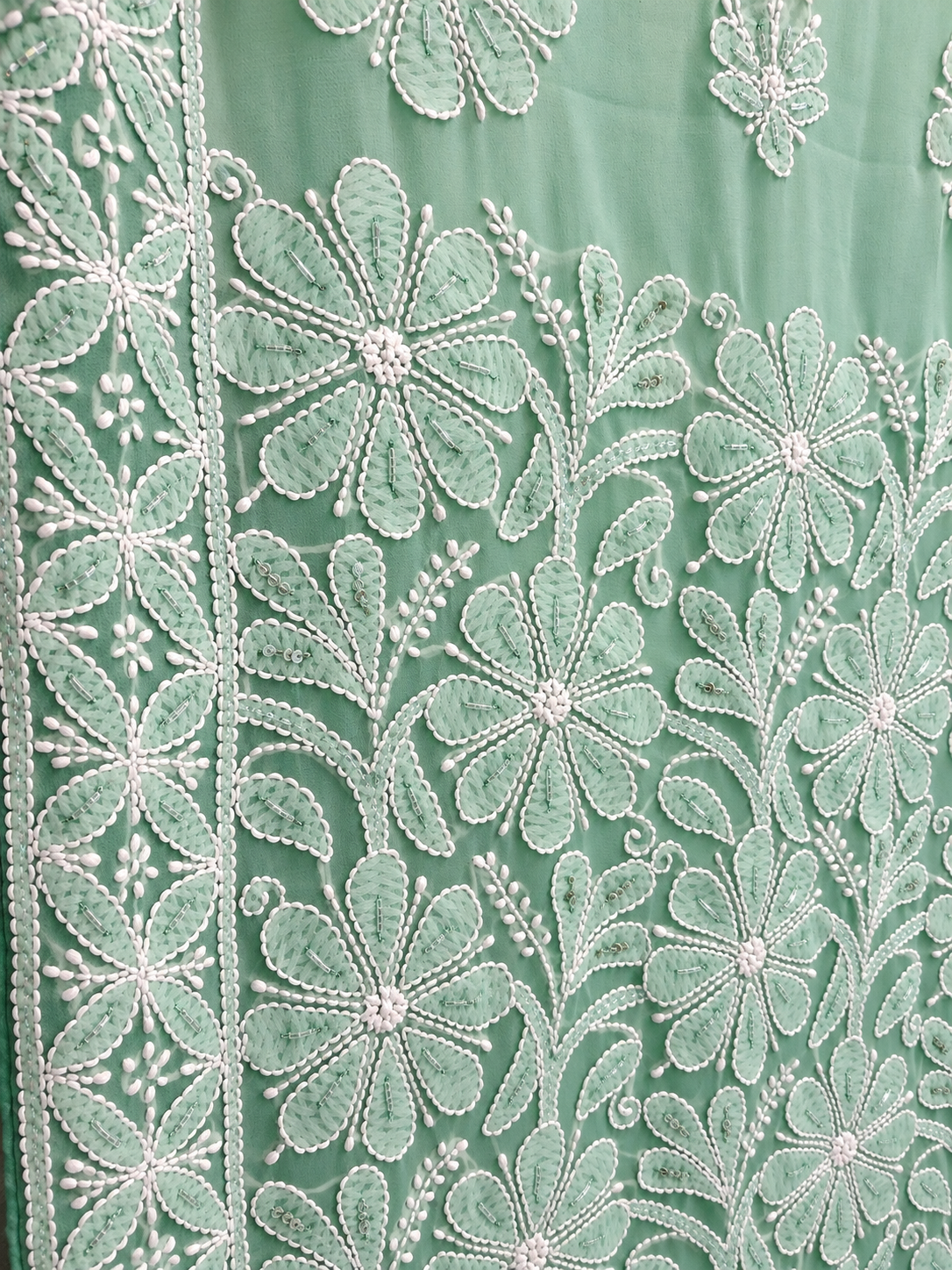 Mint green saree