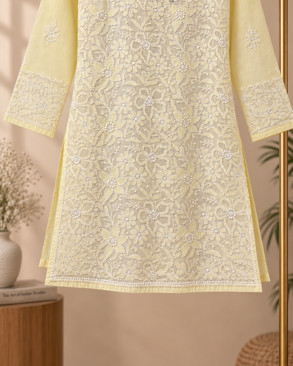 Voile - Cotton, Knee Length, Shadow Work with Front Jaal