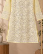 Voile - Cotton, Knee Length, Shadow Work with Front Jaal