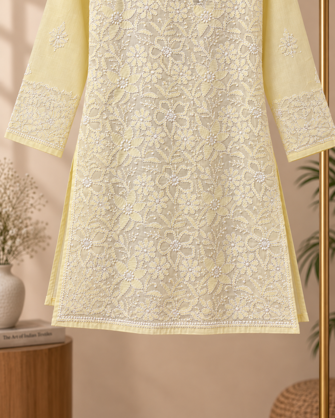 Voile - Cotton, Knee Length, Shadow Work with Front Jaal
