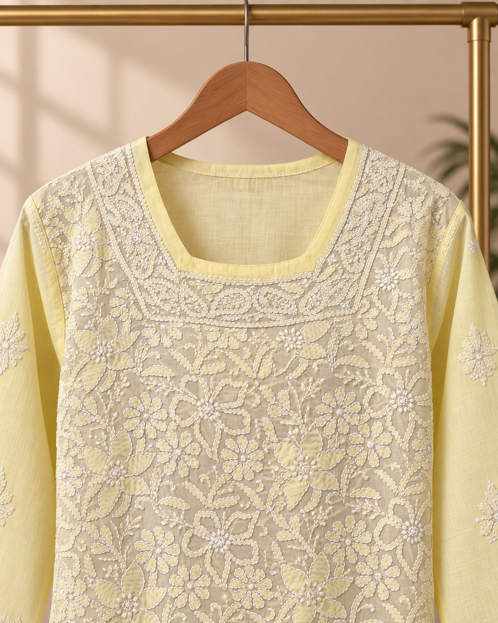 Voile - Cotton, Knee Length, Shadow Work with Front Jaal