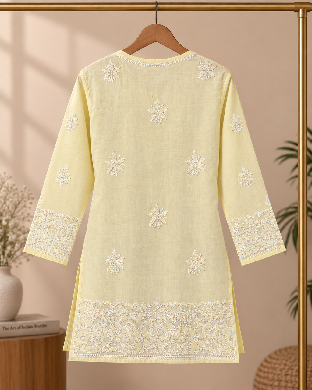 Voile - Cotton, Knee Length, Shadow Work with Front Jaal