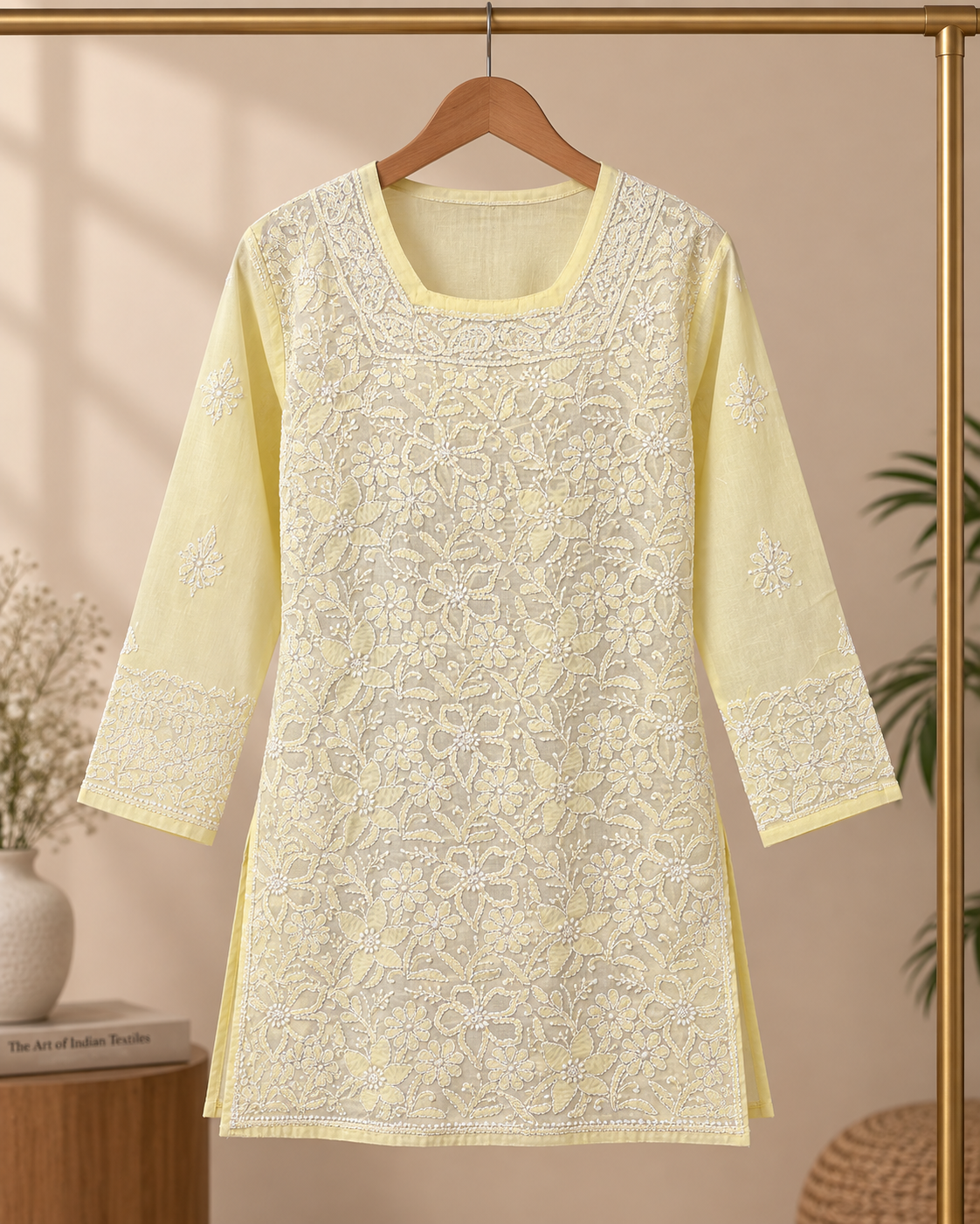 Voile - Cotton, Knee Length, Shadow Work with Front Jaal