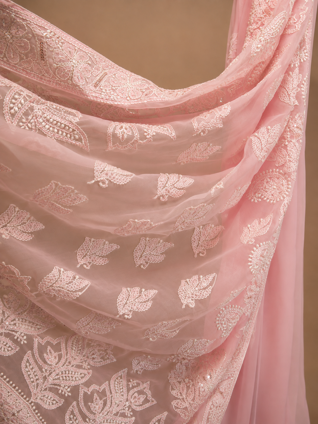 Peach saree