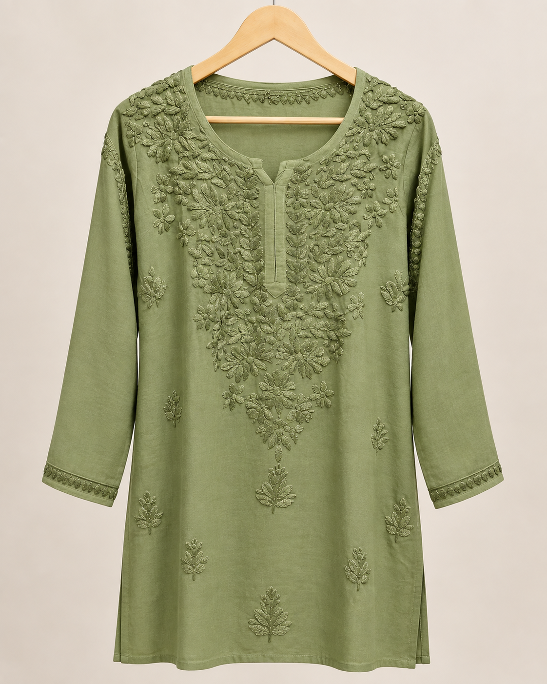 Sage Olive Green Short Kurti