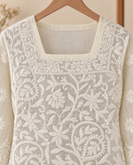 Voile-Cotton, Knee Length, Front Jaal, Shadow Work