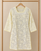 Voile-Cotton, Knee Length, Front Jaal, Shadow Work