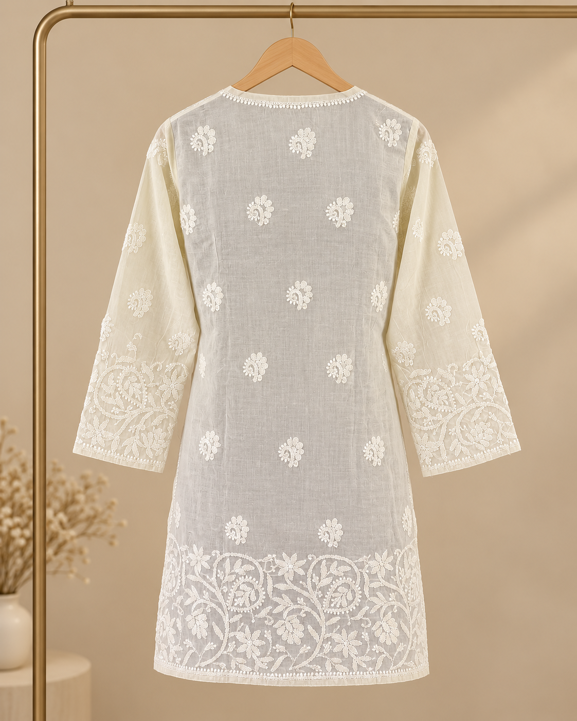 Voile-Cotton, Knee Length, Front Jaal, Shadow Work