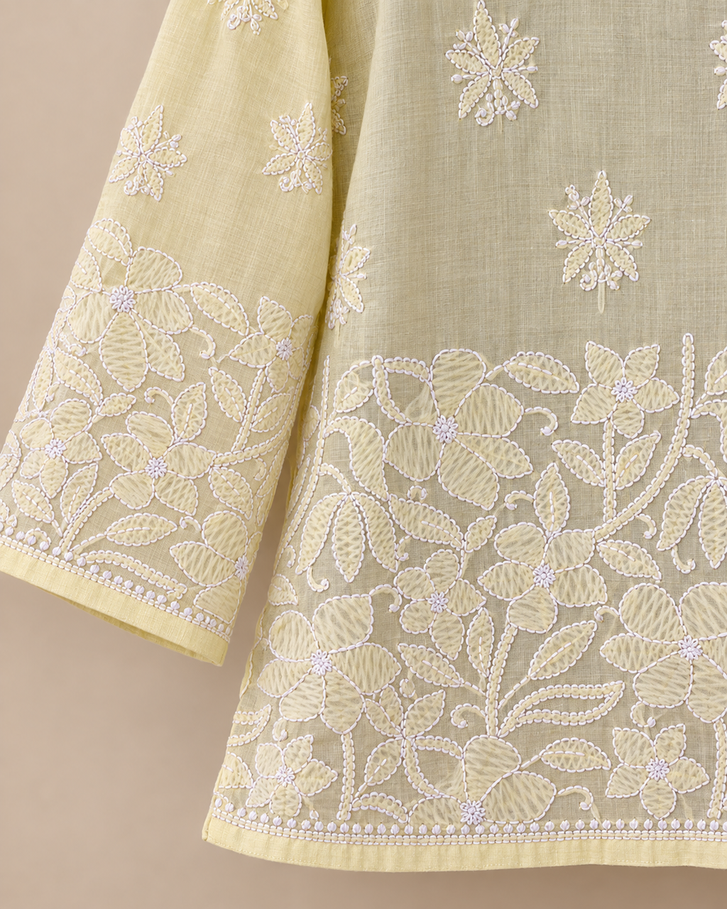 Voile-Cotton, Knee Length, Front Jaal, Shadow Work