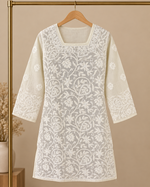 Voile-Cotton, Knee Length, Front Jaal, Shadow Work