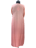 1015 orange ombre premium chanderi silk Lucknowi kurta hand embroidered