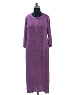 1020 vine viscose lucknowi kurta in hand embroidered shadow work with silk thread