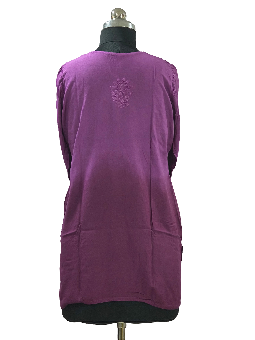Vine Lucknowi Modal short kurti hand embroidered