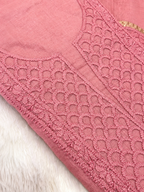 Dusty pink mul chanderi dress material