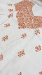 Orange Cotton Dress Material