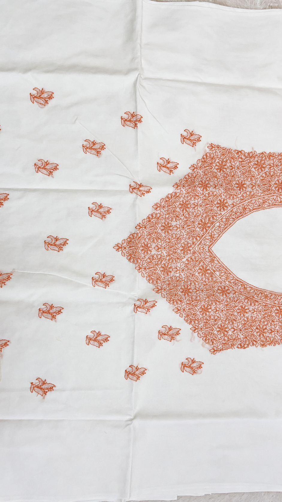 Orange Cotton Dress Material