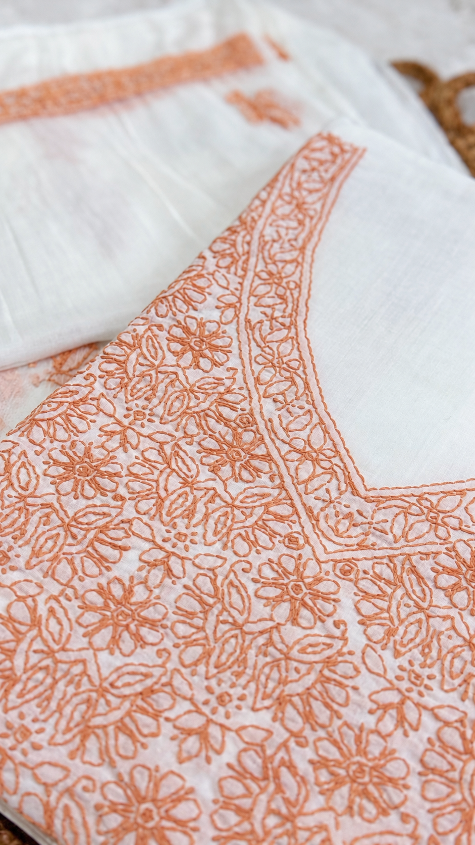 Orange Cotton Dress Material
