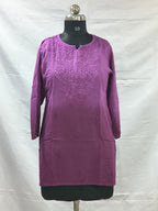 Vine Lucknowi Modal short kurti hand embroidered