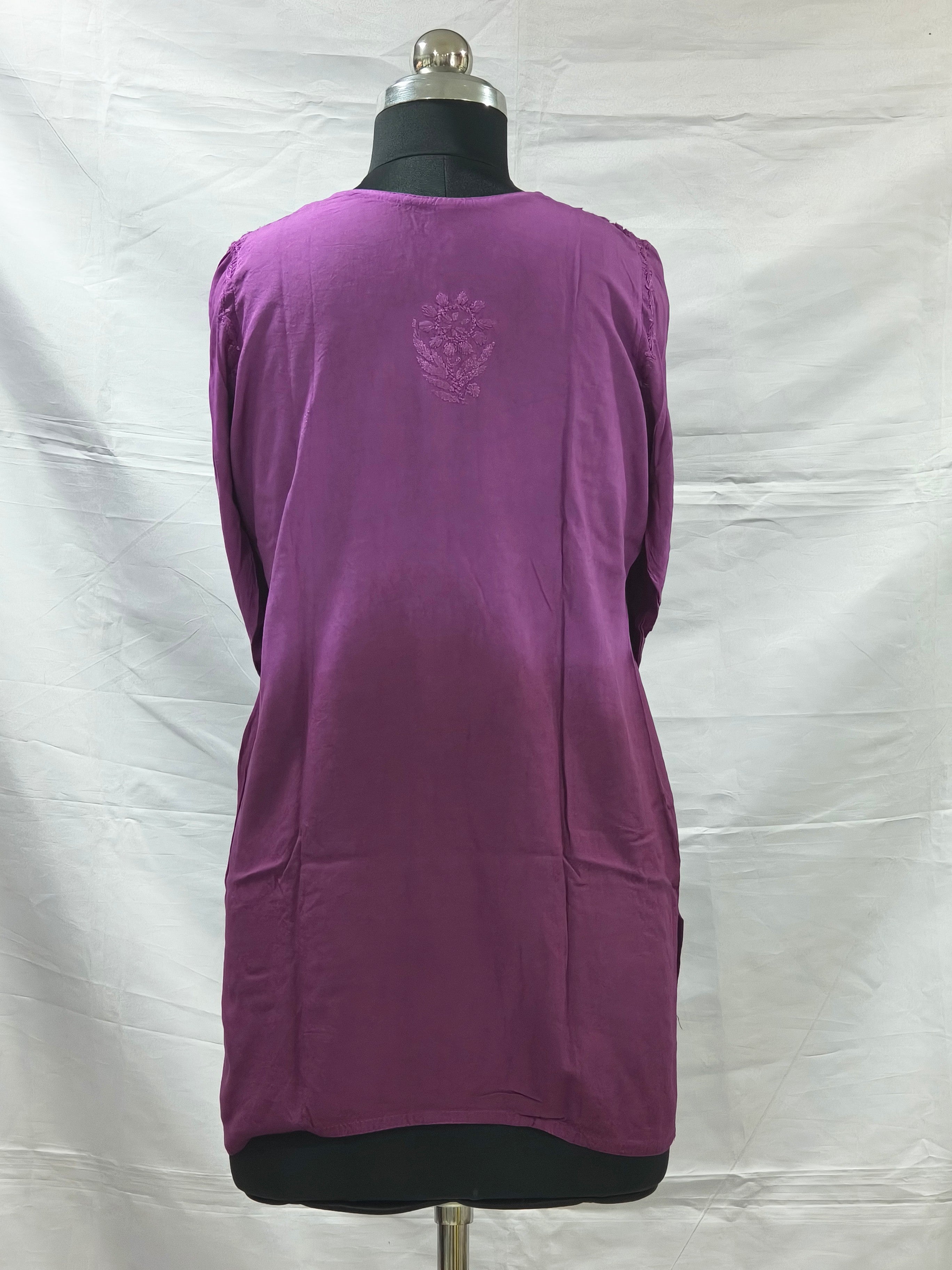 Vine Lucknowi Modal short kurti hand embroidered