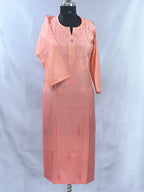 1015 orange ombre premium chanderi silk Lucknowi kurta hand embroidered