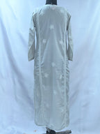 1024 grey Mul cotton Lucknowi kurta in hand embroidered front jaal