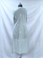 Grey Lucknowi Mul Angarkha  kurta in hand embroidery