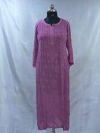 1020 vine viscose lucknowi kurta in hand embroidered shadow work with silk thread