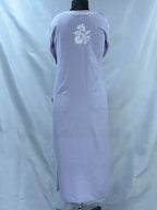 1008 lilac Rayon Lucknowi kurta hand embroidered