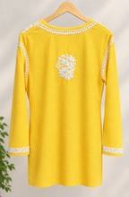 Yellow Modal Short With Ghaspatti Work