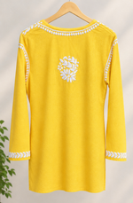 Yellow Modal Short With Ghaspatti Work